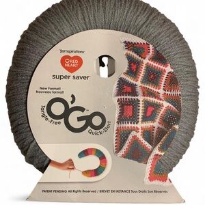 Red Heart O’Go Gray Yarn Double Sized Skein